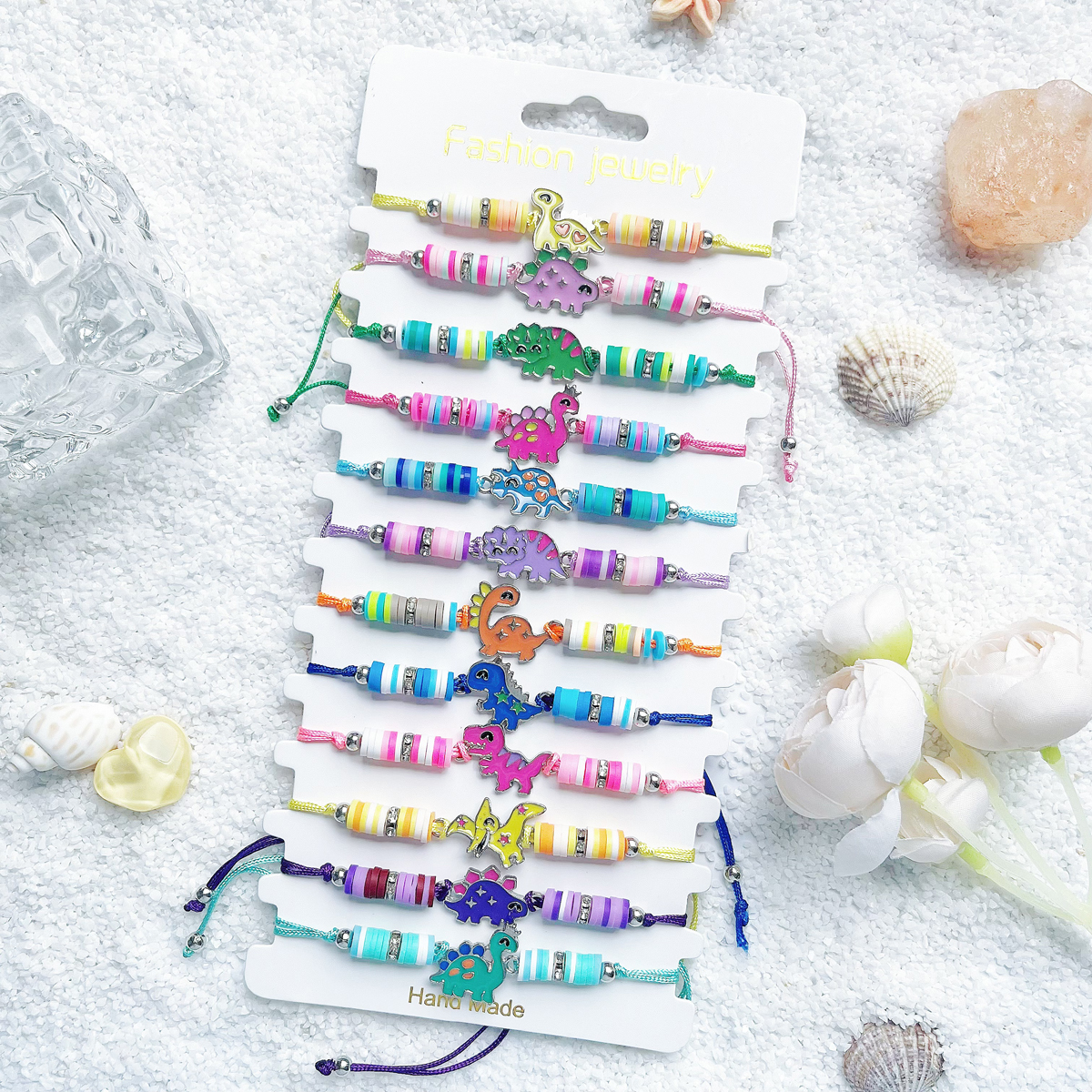 Ceramic Link Bracelet - 12Pcs Bohemian Style Colorful Soft Ceramic