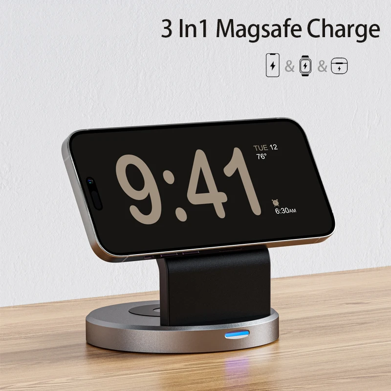 Wireless Charger Watch - 3 In 1 Magnetic Wireless Charger