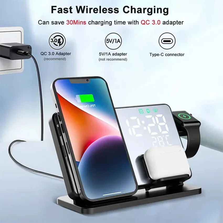 Wireless Charger Alarm Clock S - Wireless Charger Watch avis et prix