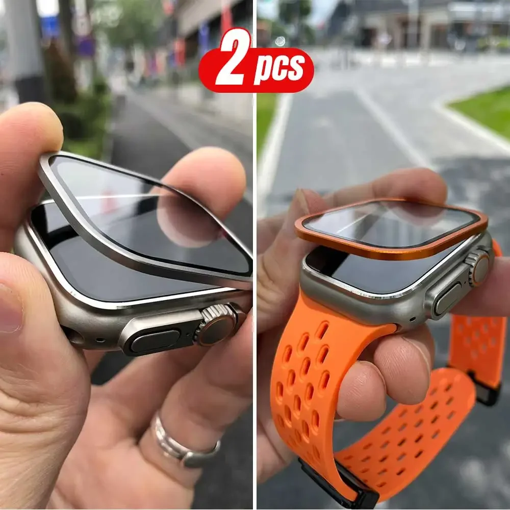 2PCS Titanium Metal Frame for  - Smartwatch Watch Accessories For Women avis et prix