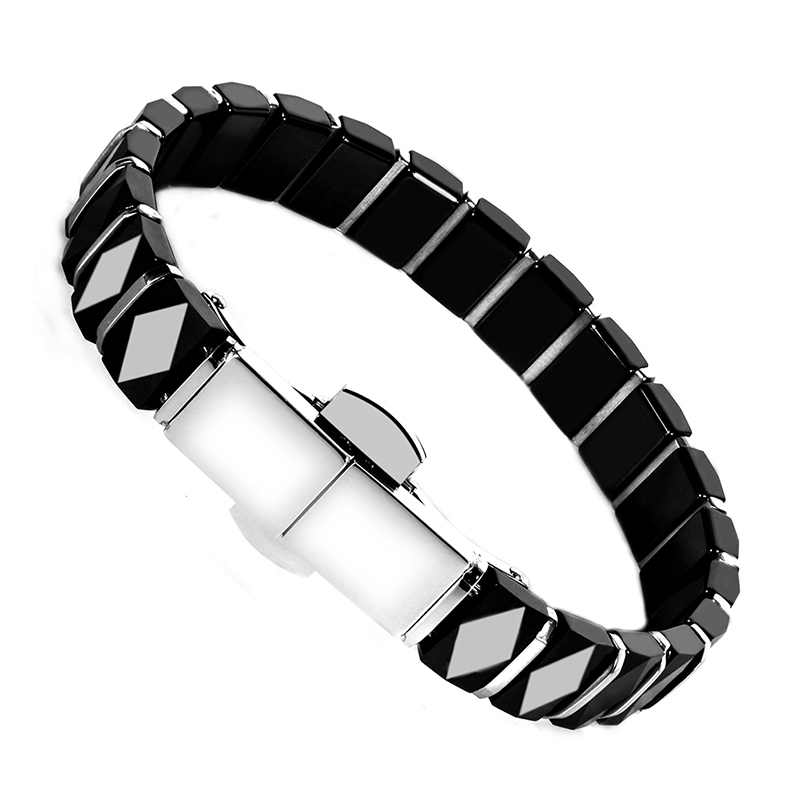 White Black Men Health Bracele - Ceramic Link Bracelet avis et prix