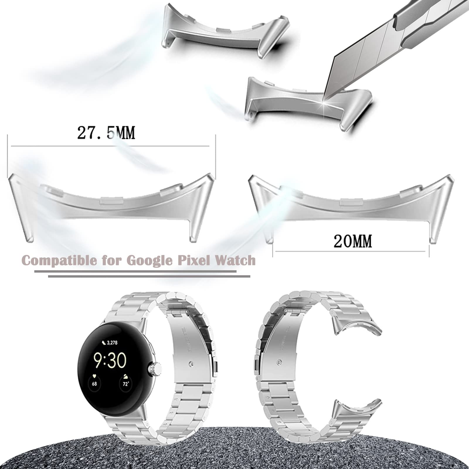 1/2 pair Metal Connector For G - Watch Band Connector avis et prix