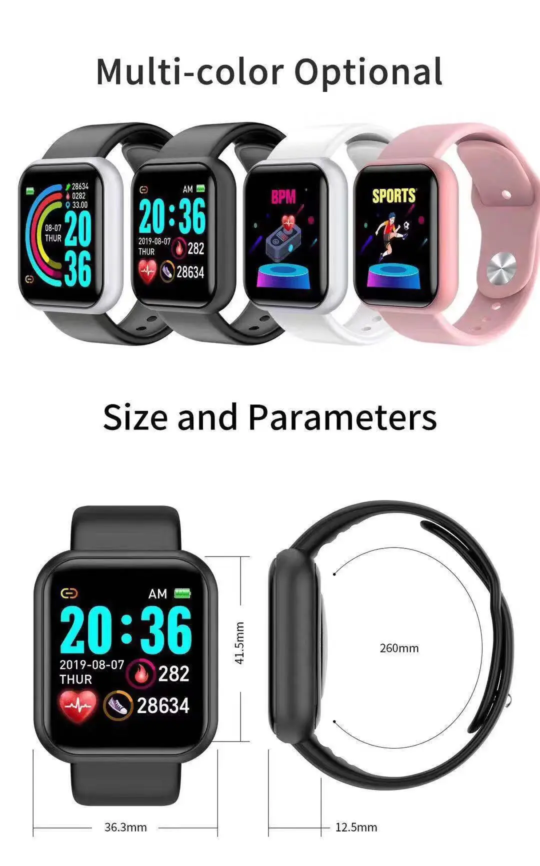 D20 Pro Smart Watch Men Y68 Sm - Smartwatch Touch avis et prix