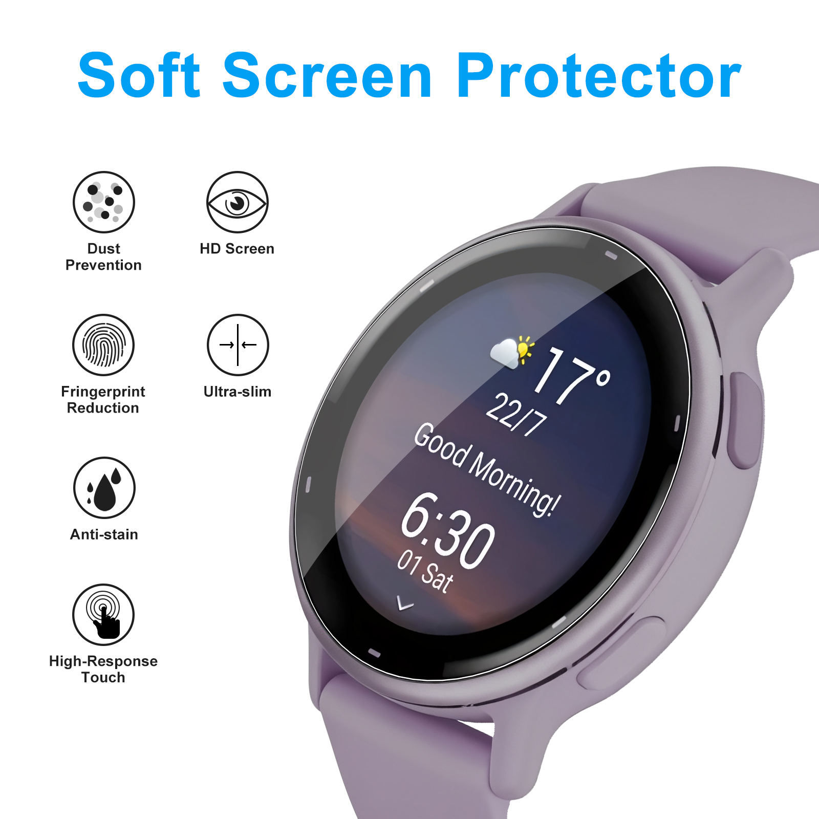 Soft Clear Protective Film For - Smartwatch Icon avis et prix