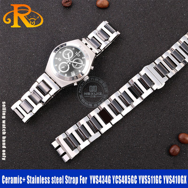 For Swatch Ceramic+ Stainless  - Ceramic Link Bracelet avis et prix
