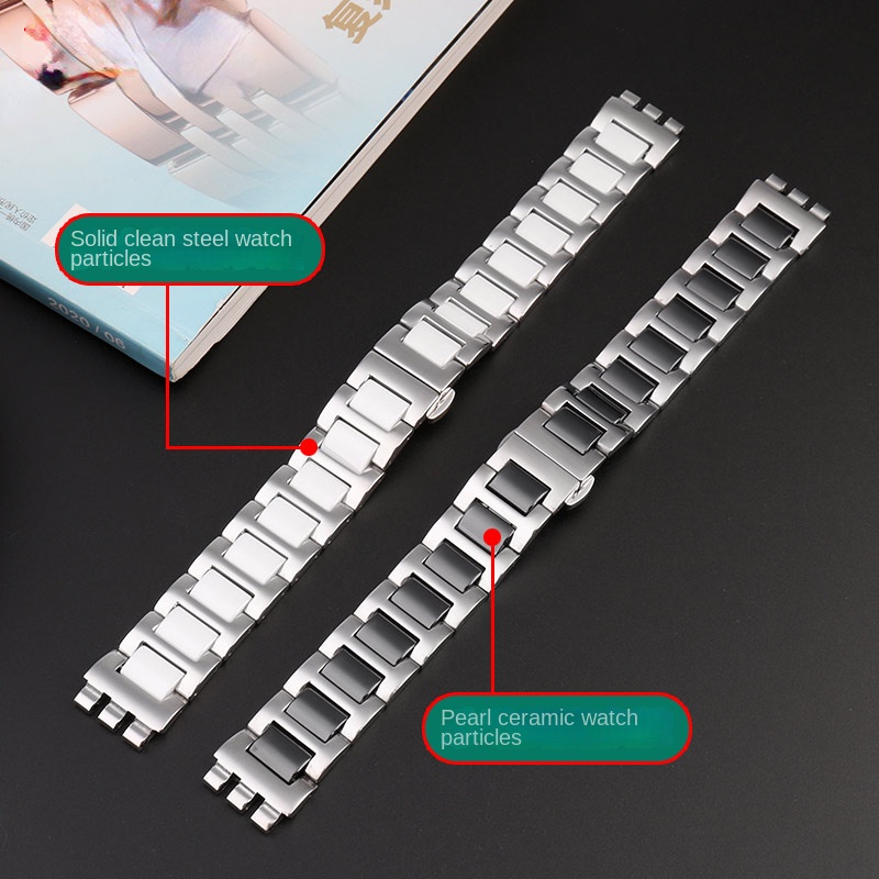 For Swatch Ceramic+ Stainless  - Ceramic Link Bracelet avis et prix