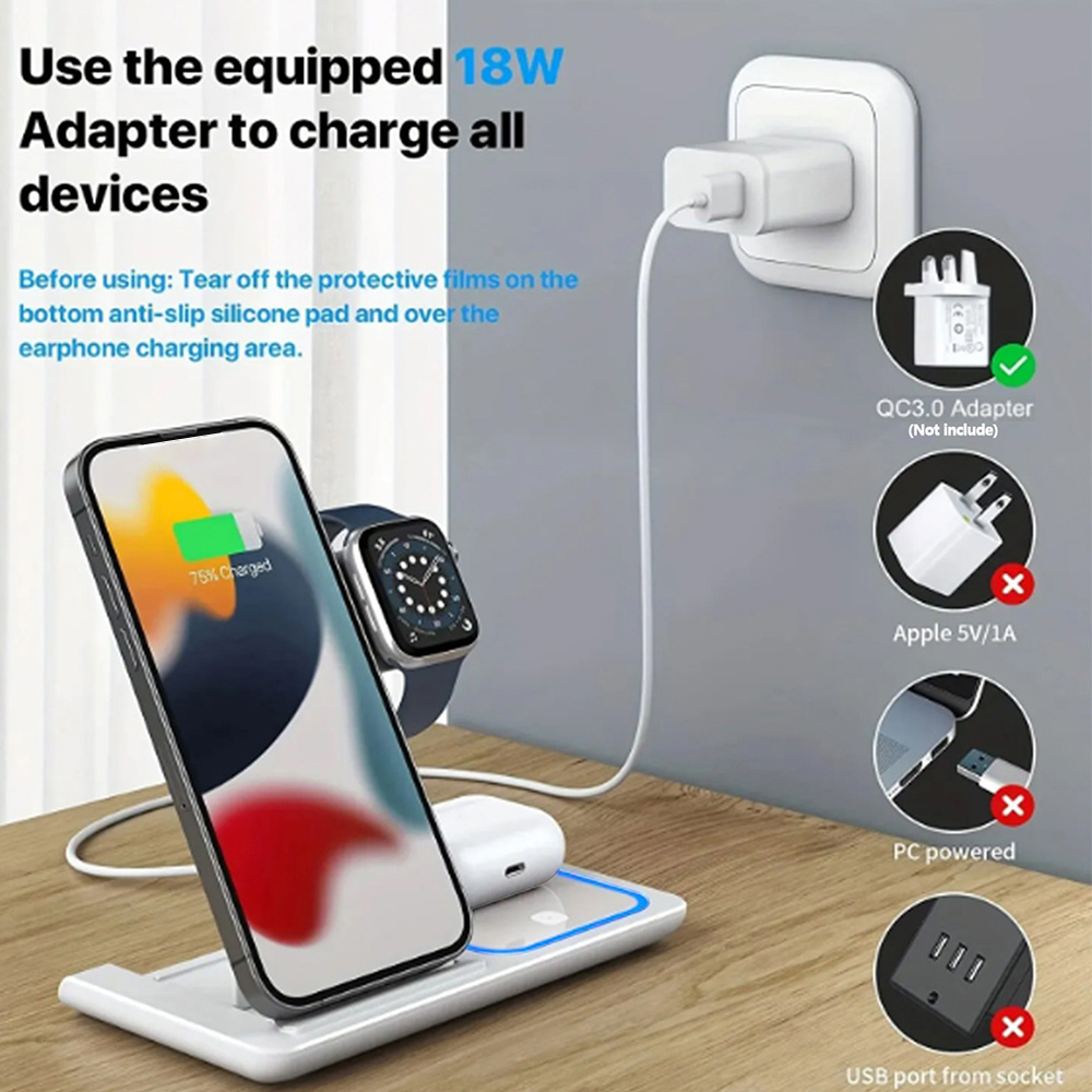 15W 3 in 1 Wireless Charger St - Wireless Charger Watch avis et prix