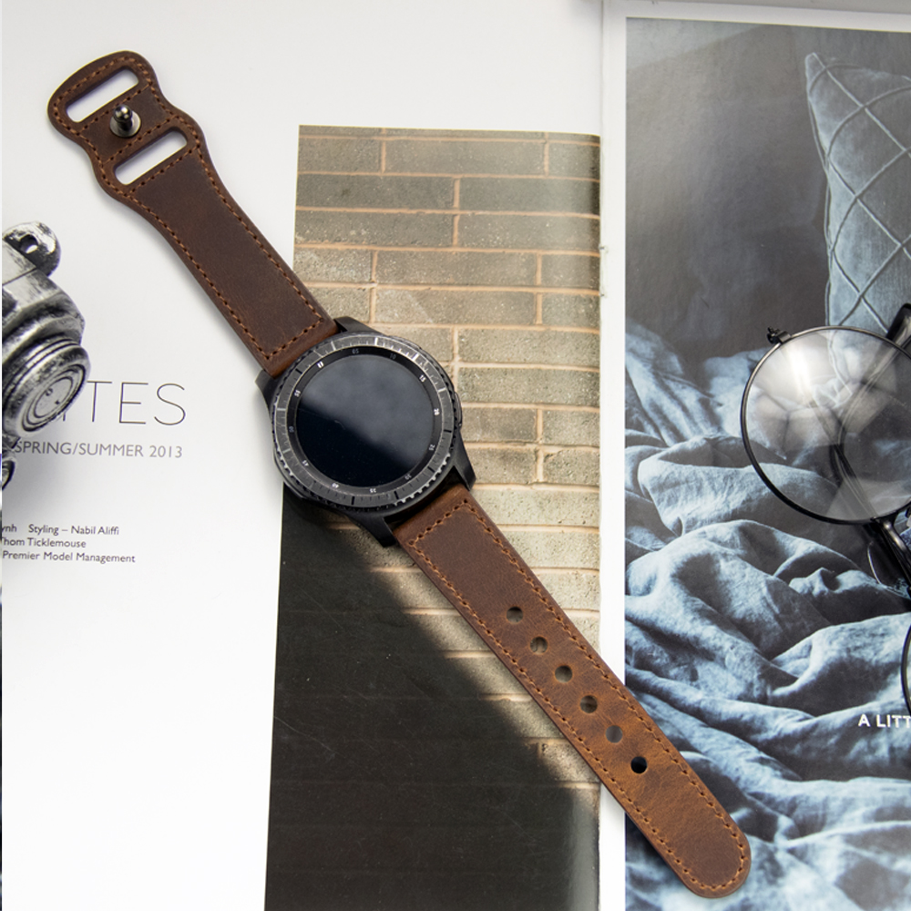 20mm 22mm Genuine Leather Watc - Smartwatch Accessories Shop avis et prix