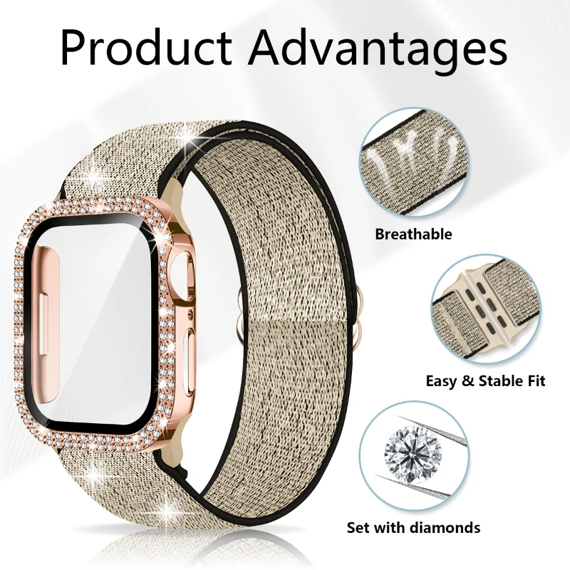 Band+Case for Apple Watch 45mm - Smartwatch Watch Accessories For Women avis et prix