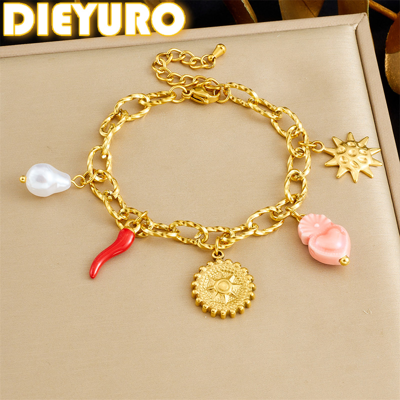 DIEYURO 316L Stainless Steel G - Ceramic Link Bracelet avis et prix