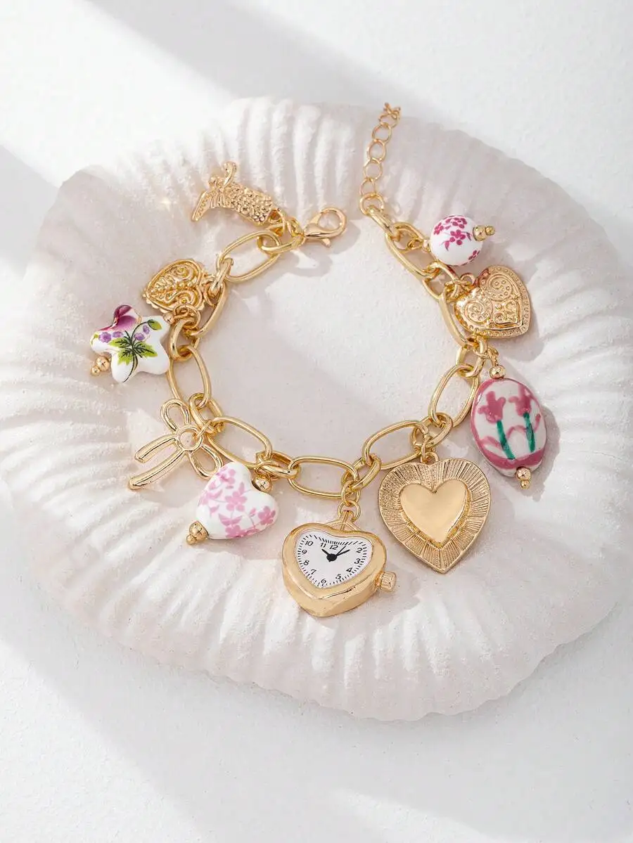 Handmade Floral Porcelain Char - Ceramic Link Bracelet avis et prix