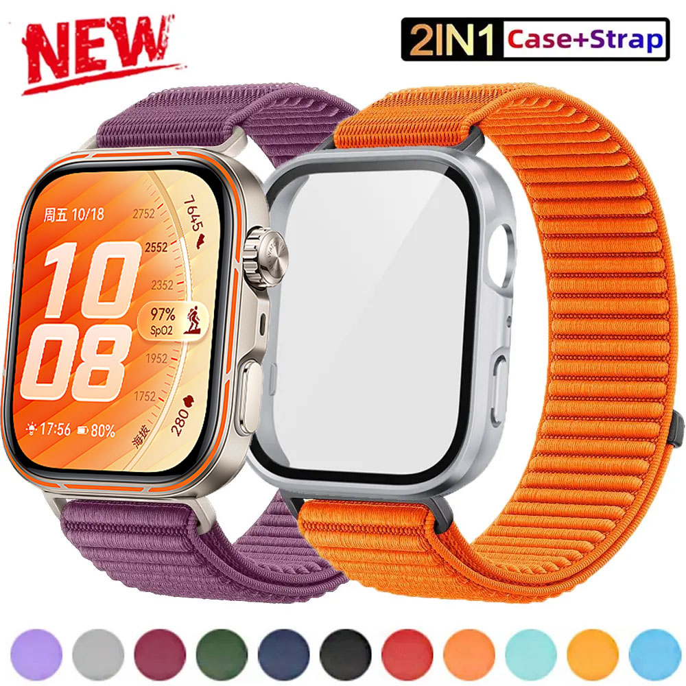 Tempered Glass Case+Sport Stra - Huawei Smartwatch Accessories avis et prix