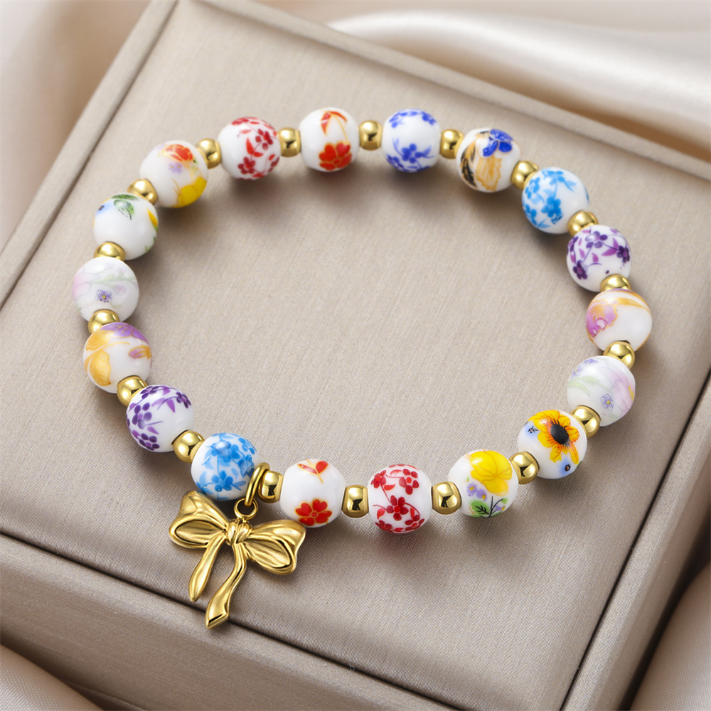 Colorful Ceramic Bead Bracelet - Ceramic Link Bracelet avis et prix