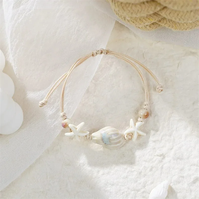 Bohemian Conch Starfish Shells - Ceramic Link Bracelet avis et prix