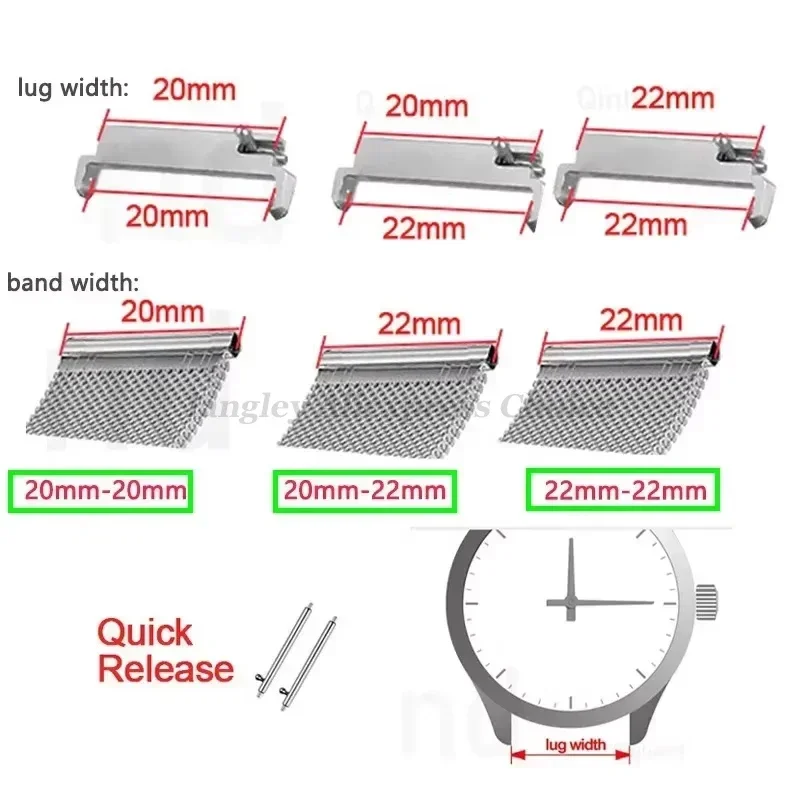 2pcs Watch Band Adapters 20mm  - Watch Band Connector avis et prix